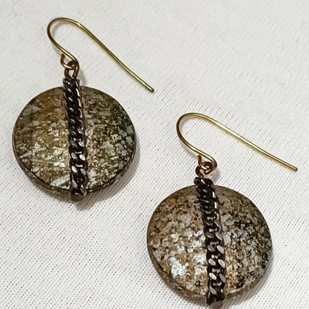 ROUND HAMMERED DANGLE HOOK EARRINGS
